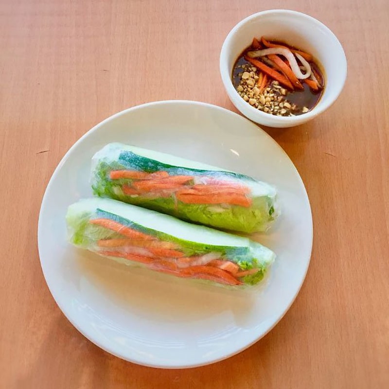 A2. 2 Sumer Rolls w/ Lettuce, Basil, Cucumber, Pickle Carrot, Add Avocado extra $1.50 A2. 2 Sumer Rolls w/ Lettuce, Basil, Cucumber, Pickle Carrot, Add Avocado extra $1.50