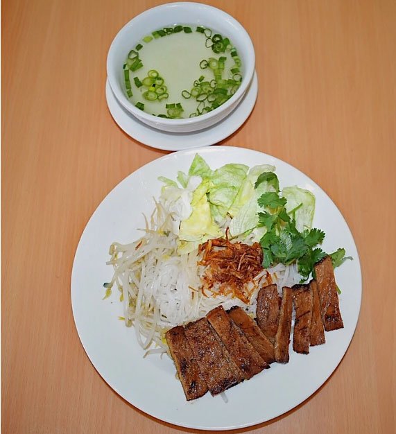 H3. Dried Rice Noodle, Charbroiled Pork w Soup on the Side H3. Dried Rice Noodle, Charbroiled Pork w Soup on the Side